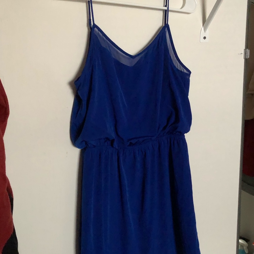 Electric blue express tank top flowy dress